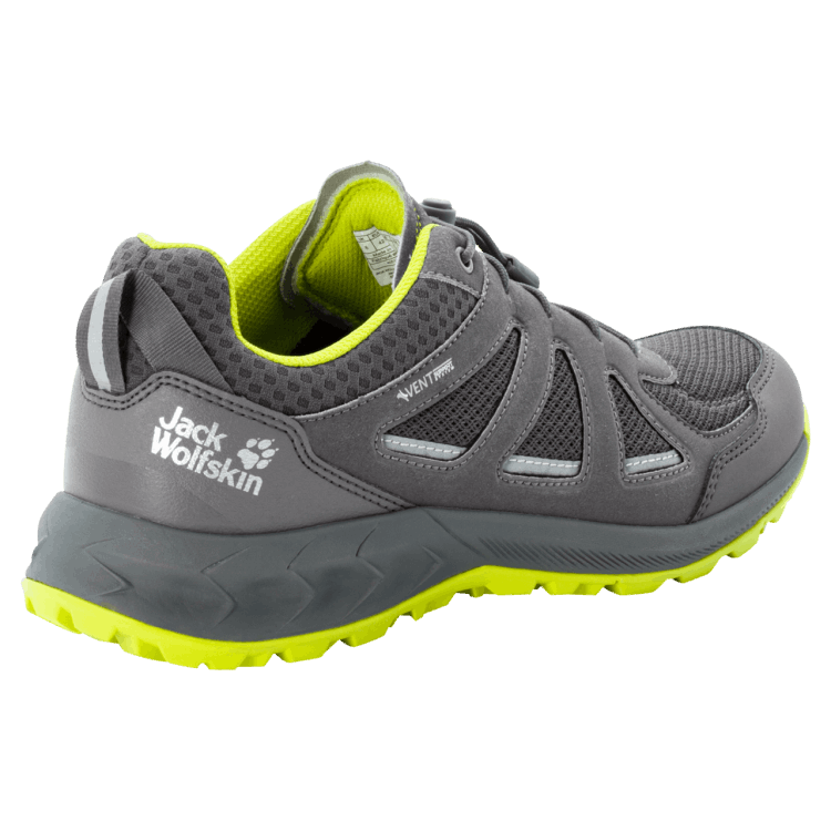 Grey-Lime Men's Woodland 2 Vent Low Collection Brand Jack Wolfskin