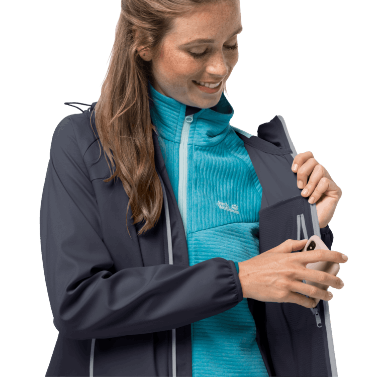 Women's Eagle Peak II Softshell Graphite Brand Jack Wolfskin