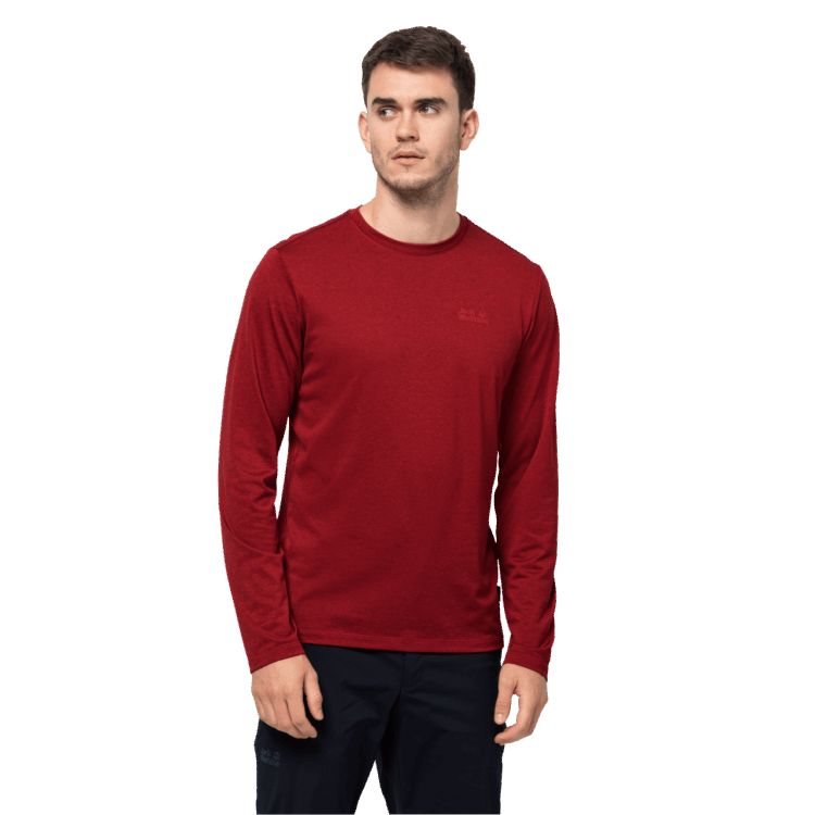 Men's Sky Thermal Ls T Best Brand Jack Wolfskin Red Lacquer