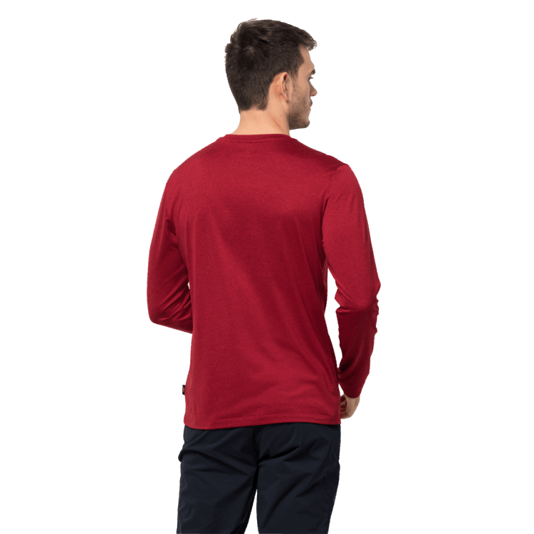 Men's Sky Thermal Ls T Best Brand Jack Wolfskin Red Lacquer