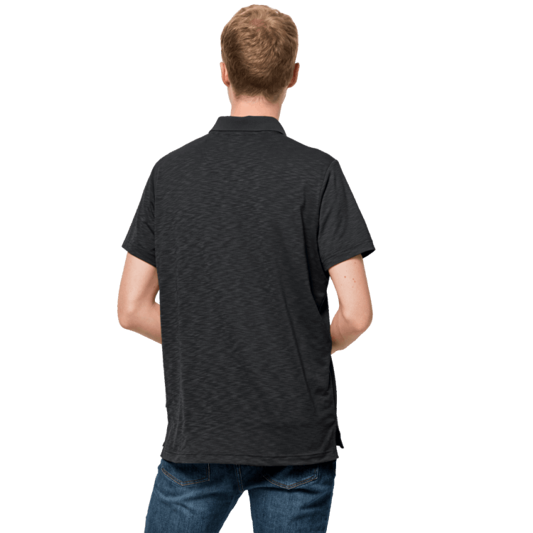 Men's Travel Polo Brand Jack Wolfskin Original Black
