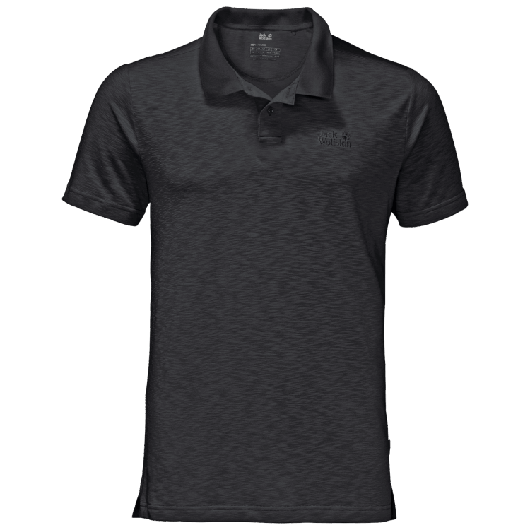 Men's Travel Polo Brand Jack Wolfskin Original Black