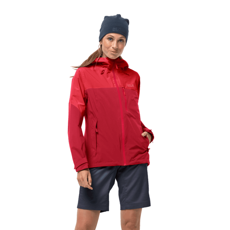 Bright Scarlet Collections Women's Go Hike Jacket Brand Jack Wolfskin