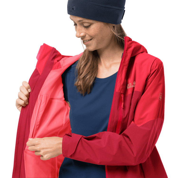 Bright Scarlet Collections Women's Go Hike Jacket Brand Jack Wolfskin