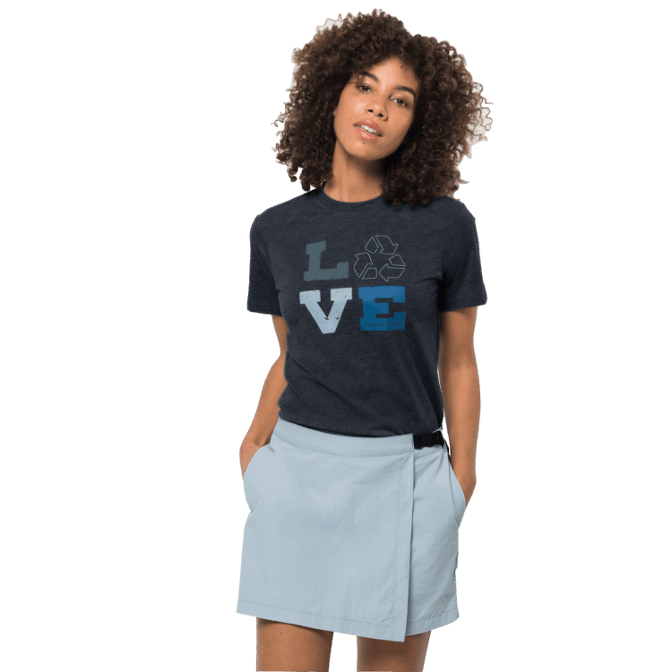 Best Women's Ocean Love T Night Blue Brand Jack Wolfskin