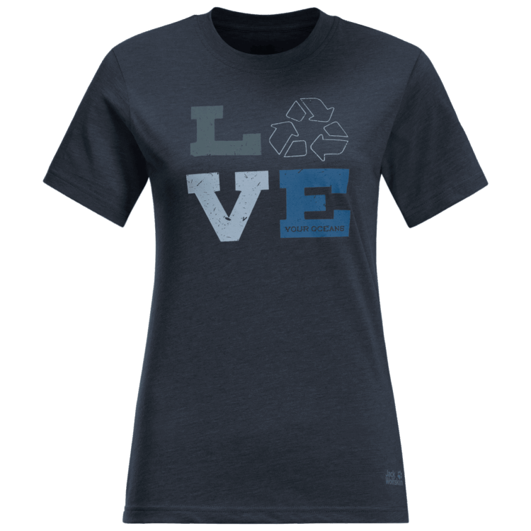 Best Women's Ocean Love T Night Blue Brand Jack Wolfskin