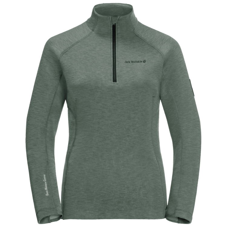 Hedge Green Hot Brand Jack Wolfskin Women's Athletic 1/2 Zip