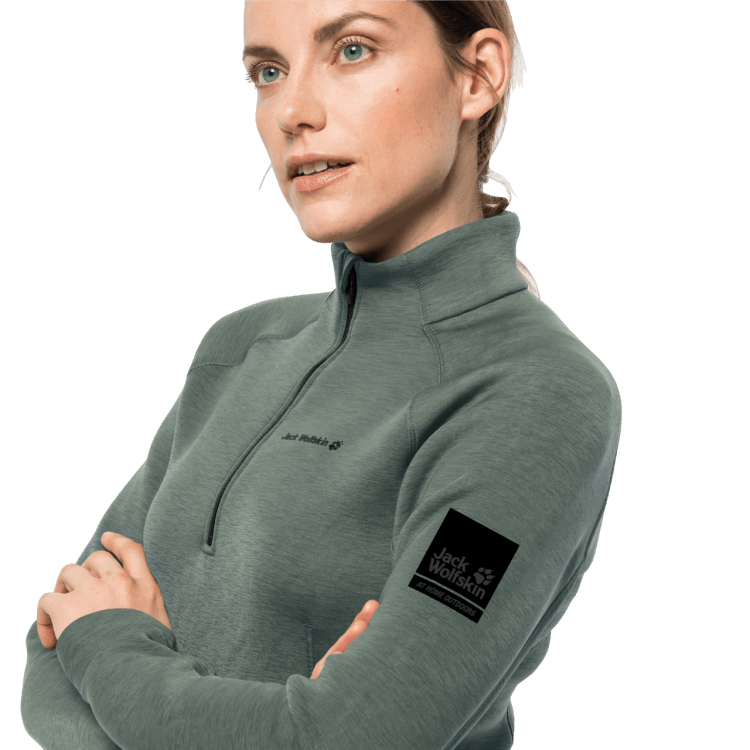 Hedge Green Hot Brand Jack Wolfskin Women's Athletic 1/2 Zip