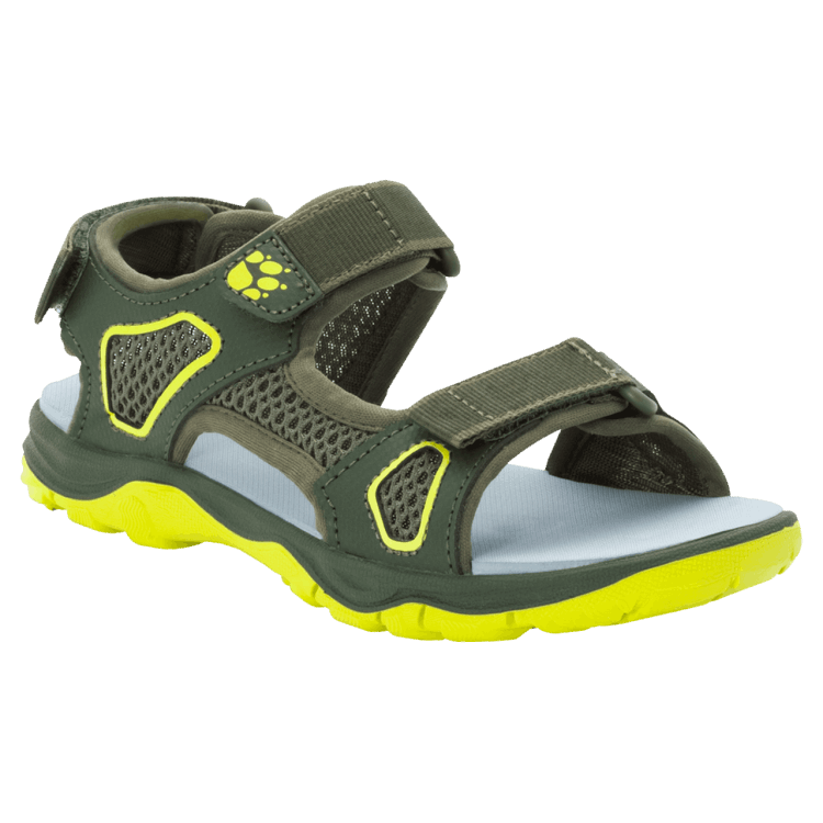 Kid's Taraco Beach Sandal Hot Khaki-Lime Brand Jack Wolfskin