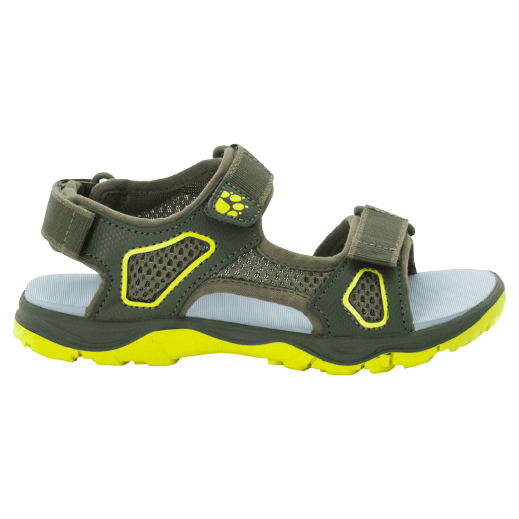 Kid's Taraco Beach Sandal Hot Khaki-Lime Brand Jack Wolfskin
