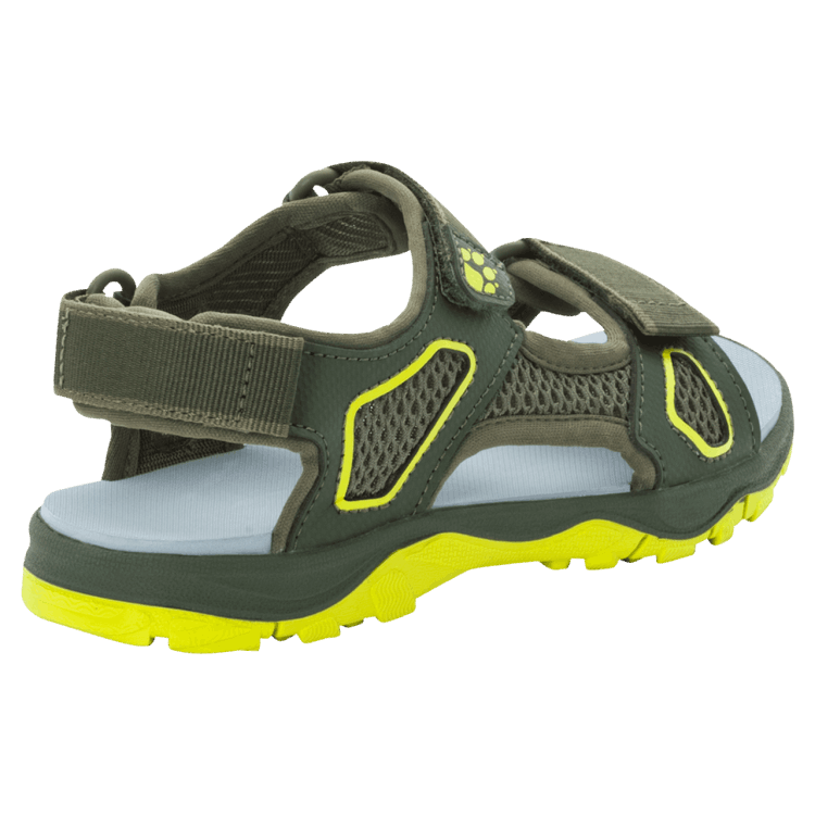 Kid's Taraco Beach Sandal Hot Khaki-Lime Brand Jack Wolfskin