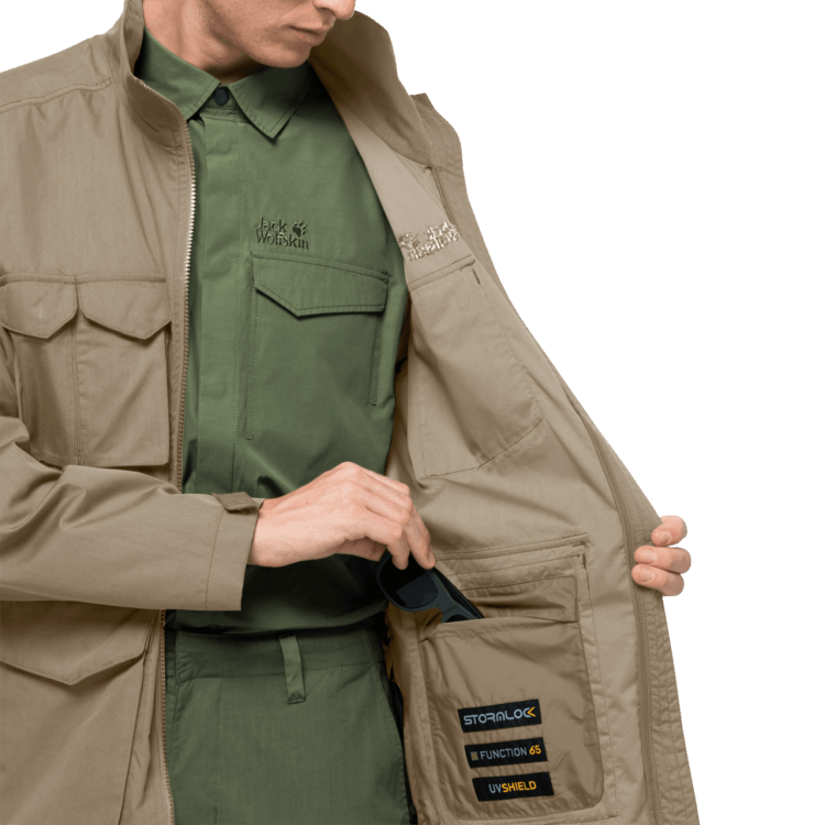 Men's Lakeside Trip Jacket Sand Dune Origin Brand Jack Wolfskin