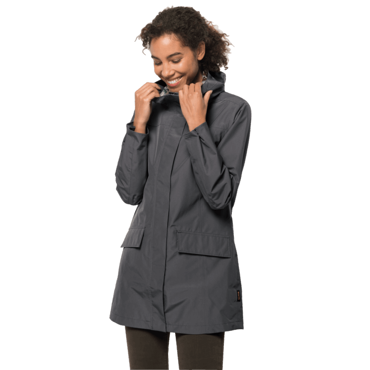 Original Brand Jack Wolfskin Women's Cape York Paradise Coat Asphalt