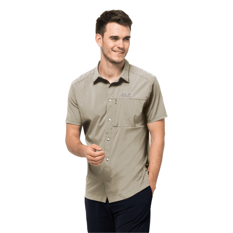Men's Pack & Go Shirt Brands Brand Jack Wolfskin Dusty Grey
