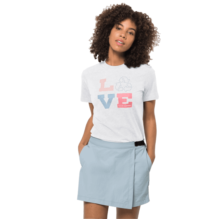 New Brand Jack Wolfskin White Rush Women's Ocean Love T