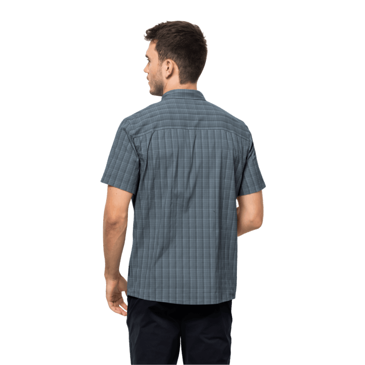 Brand Jack Wolfskin Men's Rays Stretch Vent Shirt Fashion Storm Grey Checks