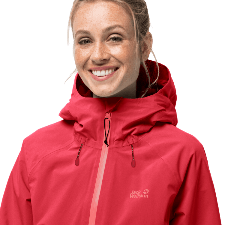 Women's Highest Peak Jacket Original Tulip Red Brand Jack Wolfskin