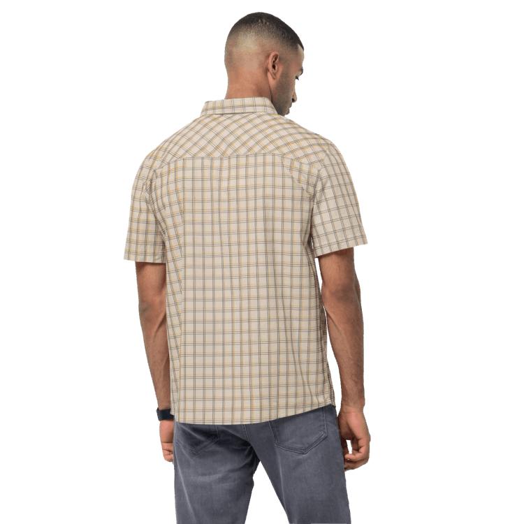Cotton White Checks Brand Jack Wolfskin Men's Hot Springs Shirt Collections