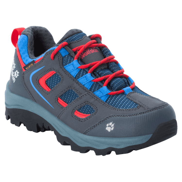 Kid's Vojo Texapore Low Blue-Red Origin Brand Jack Wolfskin