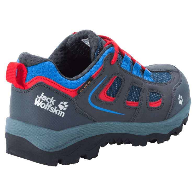 Kid's Vojo Texapore Low Blue-Red Origin Brand Jack Wolfskin