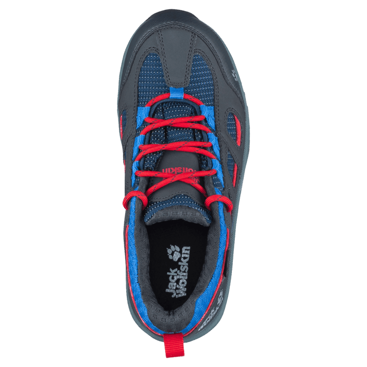 Kid's Vojo Texapore Low Blue-Red Origin Brand Jack Wolfskin