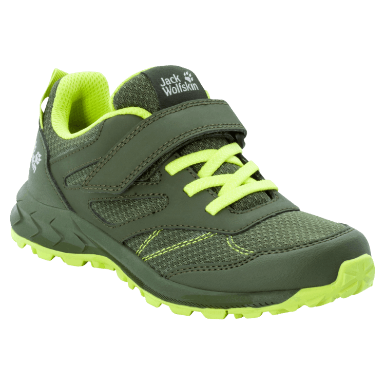 Green-Lime Brand Jack Wolfskin Kid's Woodland Low Vc New
