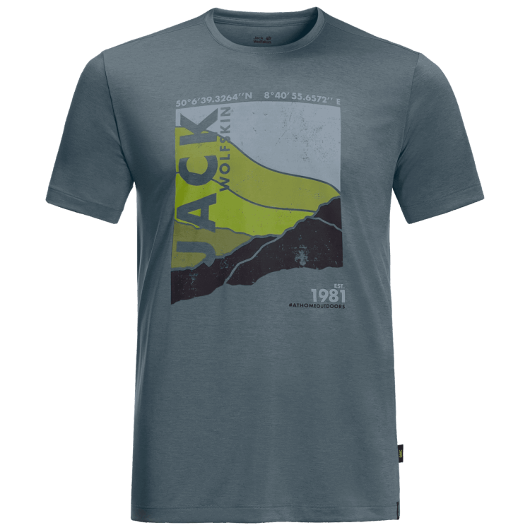 Brand Jack Wolfskin Storm Grey Men's Crosstrail Graphic T Collections