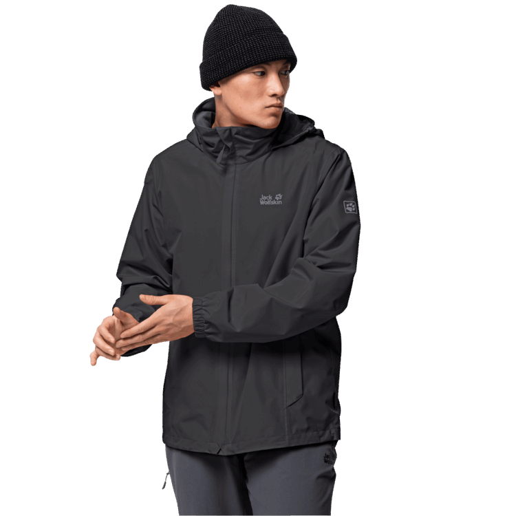 Men's Stormy Point Jacket Black Brand Jack Wolfskin Best