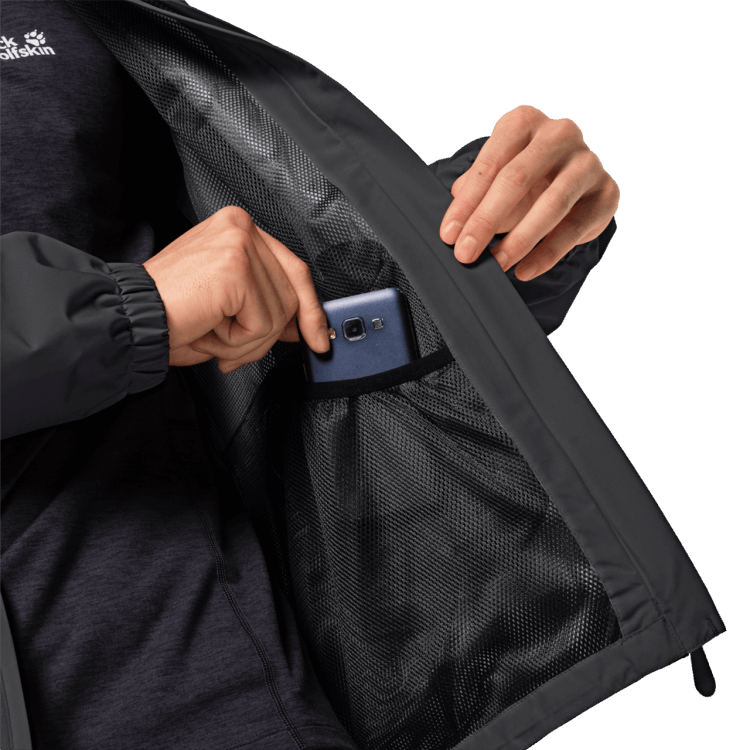 Men's Stormy Point Jacket Black Brand Jack Wolfskin Best