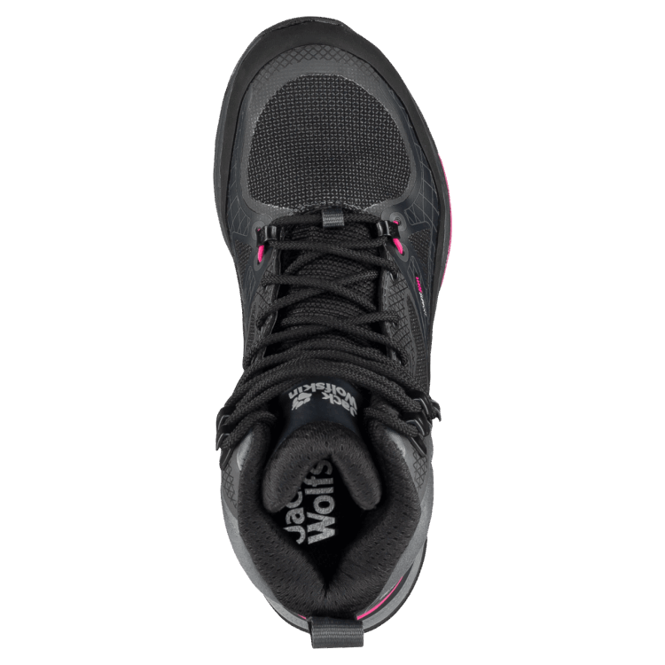 Women's Force Trekker Texapore Mid Black-Pink Collections Brand Jack Wolfskin