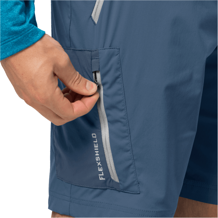 Men's Overland Shorts Thunder Blue Brand Jack Wolfskin Best