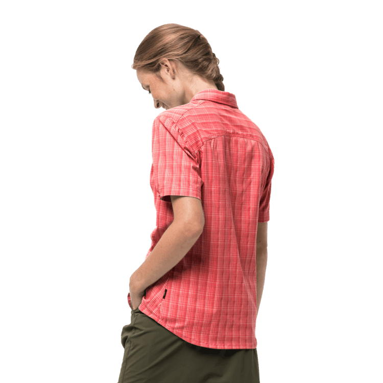 Fashion Women's Centaura Shirt Desert Rose Checks Brand Jack Wolfskin
