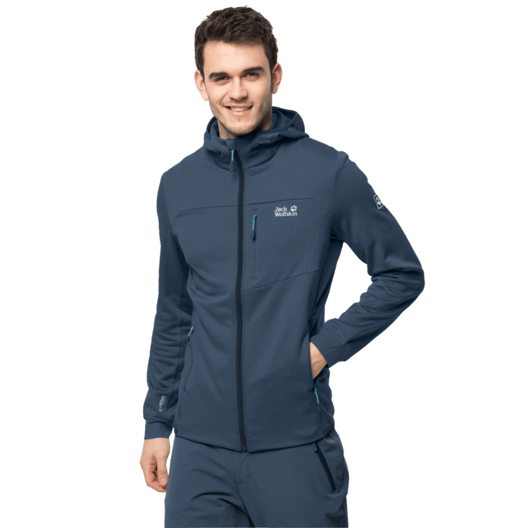 Men's Hydro Grid Fleece Collections Thunder Blue Brand Jack Wolfskin