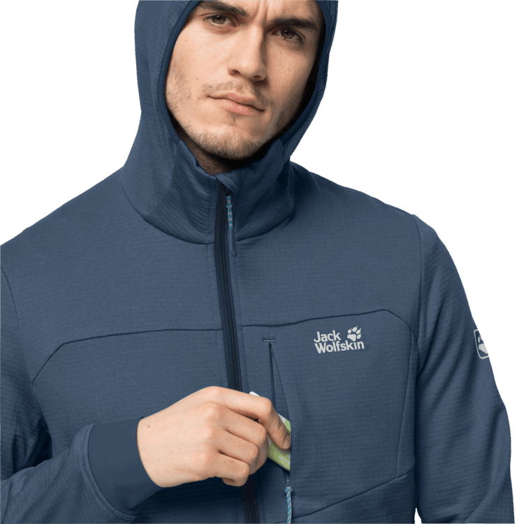 Men's Hydro Grid Fleece Collections Thunder Blue Brand Jack Wolfskin