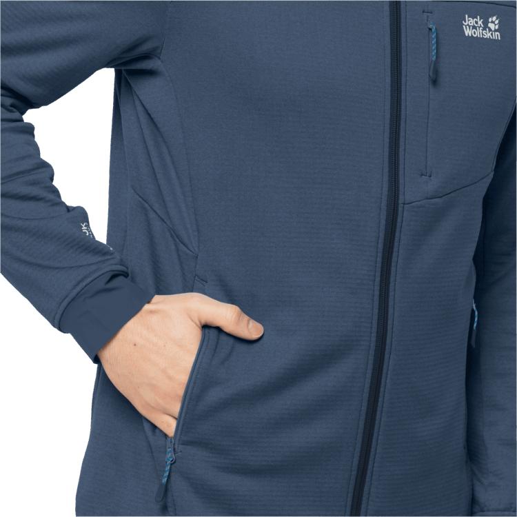 Men's Hydro Grid Fleece Collections Thunder Blue Brand Jack Wolfskin