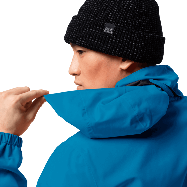 Men's Stormy Point Jacket Fashion Brand Jack Wolfskin Blue Pacific