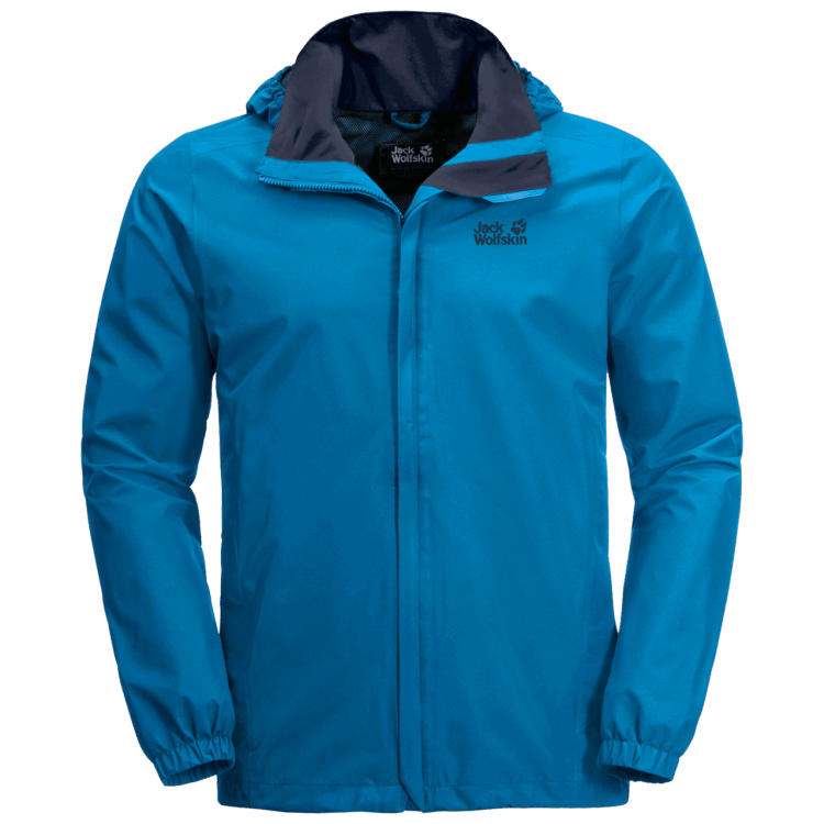 Men's Stormy Point Jacket Fashion Brand Jack Wolfskin Blue Pacific
