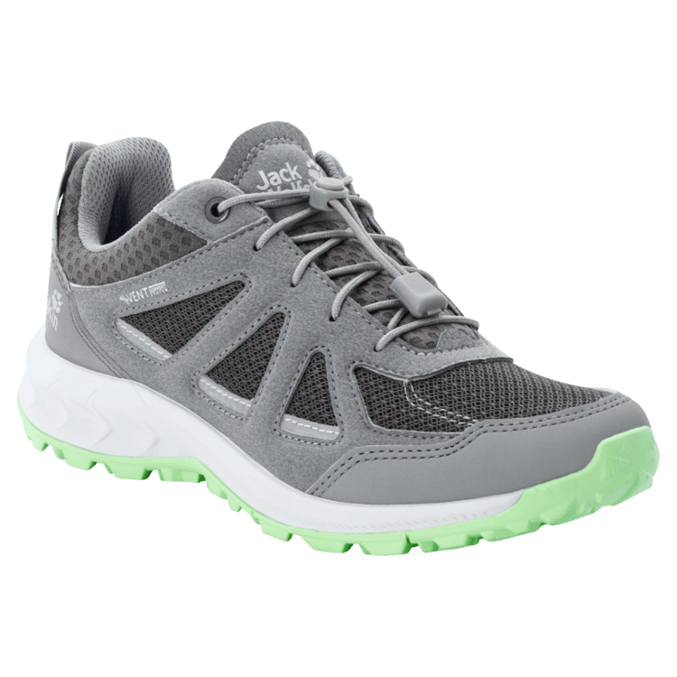 Best Dark Grey-Light Green Women's Woodland 2 Vent Low Brand Jack Wolfskin