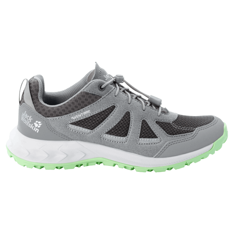 Best Dark Grey-Light Green Women's Woodland 2 Vent Low Brand Jack Wolfskin