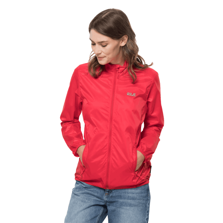 Origin Tulip Red Brand Jack Wolfskin Women's Pack & Go Windshell