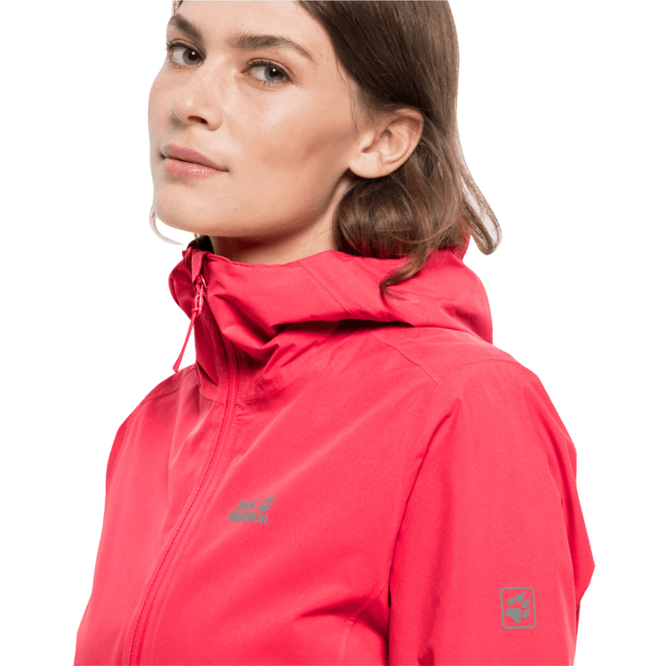Best Tulip Red Brand Jack Wolfskin Women's Pack & Go Shell