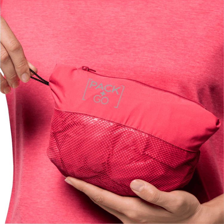 Best Tulip Red Brand Jack Wolfskin Women's Pack & Go Shell