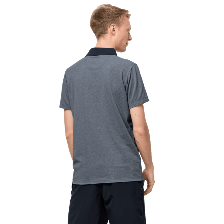 Men's Pique Polo Brand Jack Wolfskin Night Blue Hot