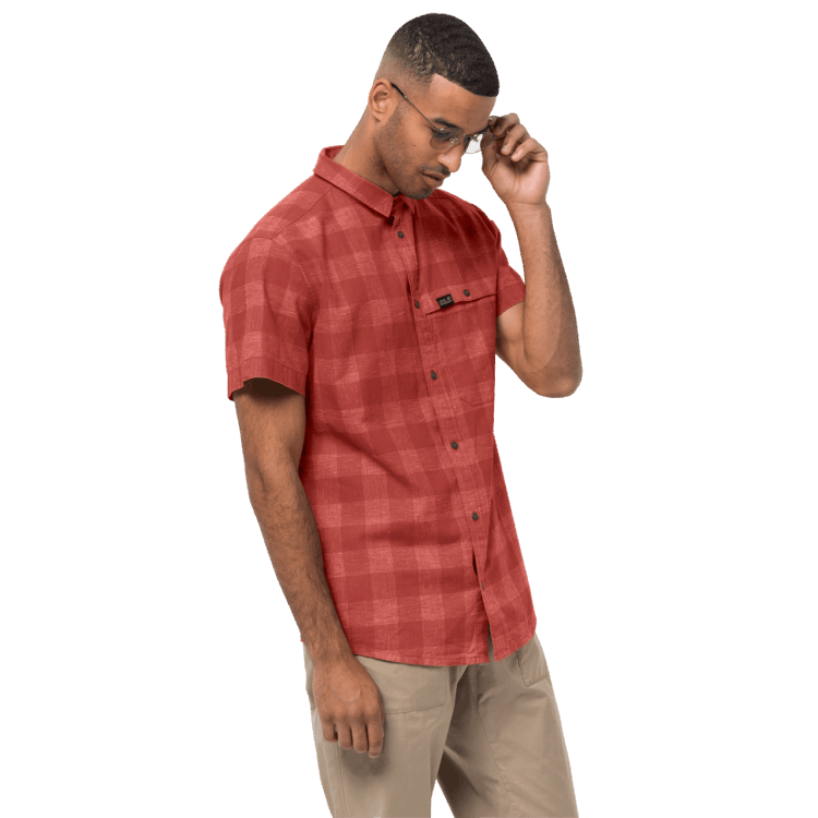 Brand Jack Wolfskin Mexican Pepper Checks Hot Men's Highlands Shirt