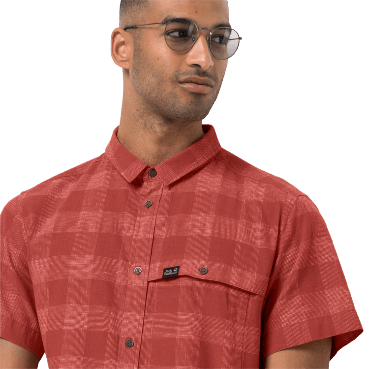 Brand Jack Wolfskin Mexican Pepper Checks Hot Men's Highlands Shirt