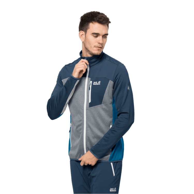 Men's Milford Sky Fleece New Brand Jack Wolfskin Thunder Blue