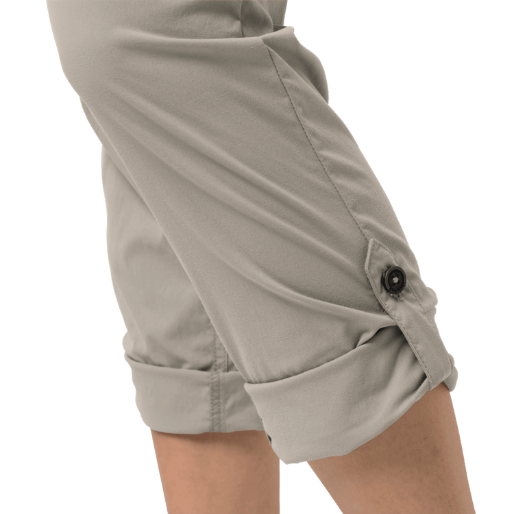 Fashion Women's Desert Roll-Up Pants Dusty Grey Brand Jack Wolfskin
