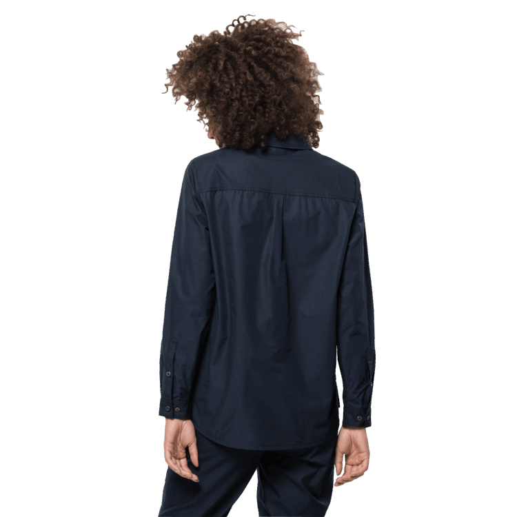 Women's Lakeside Roll-Up Shirt Night Blue Brand Jack Wolfskin Original
