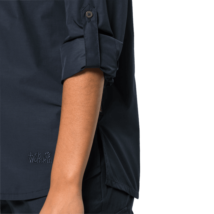 Women's Lakeside Roll-Up Shirt Night Blue Brand Jack Wolfskin Original