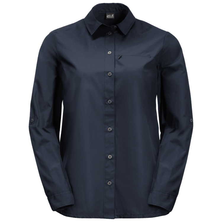 Women's Lakeside Roll-Up Shirt Night Blue Brand Jack Wolfskin Original